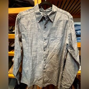 Men’s Hurley Men's Casual Gray Button Down Shirt